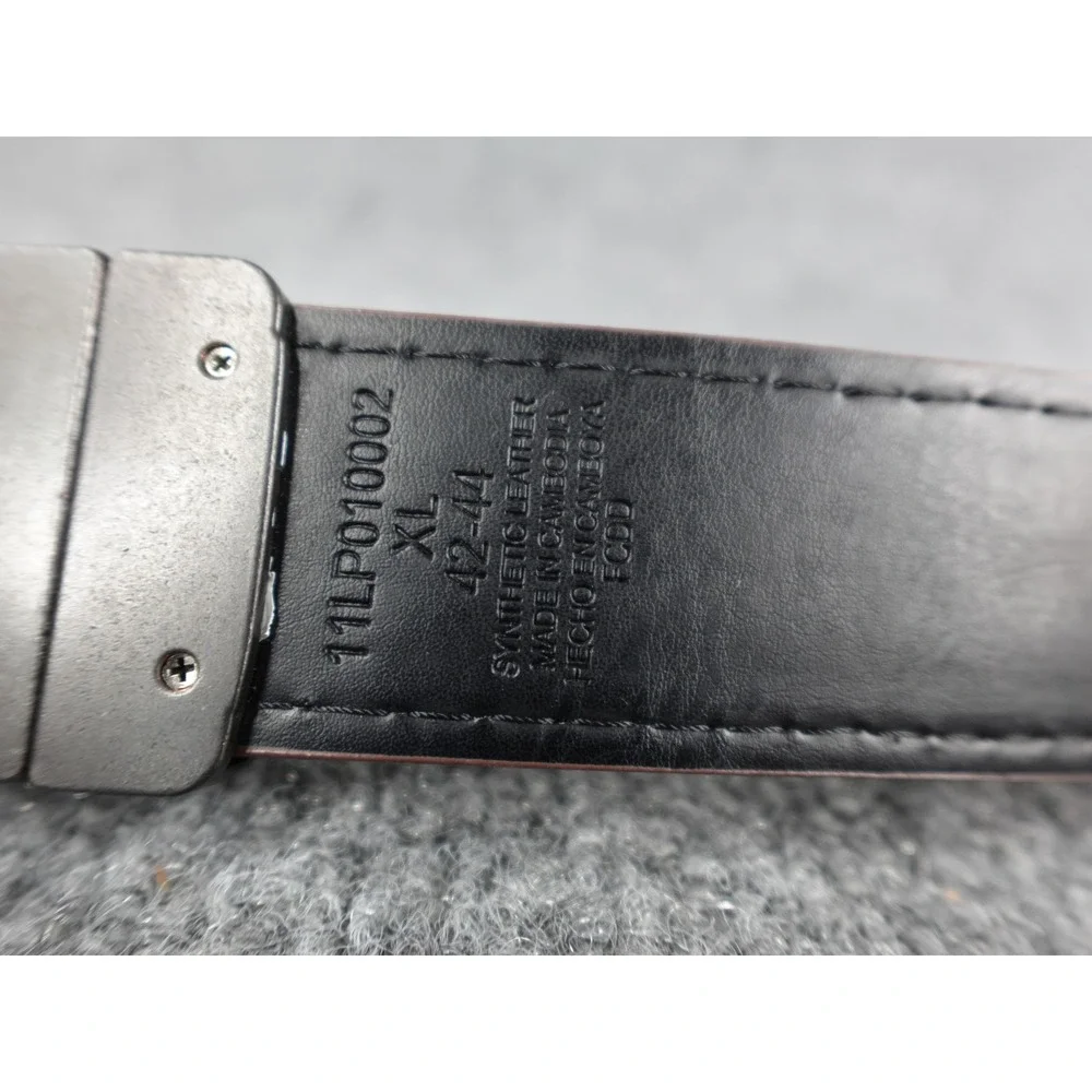 Reversible‎ Belt Classic Buckle Brown Black Leather Mens XL 42-44